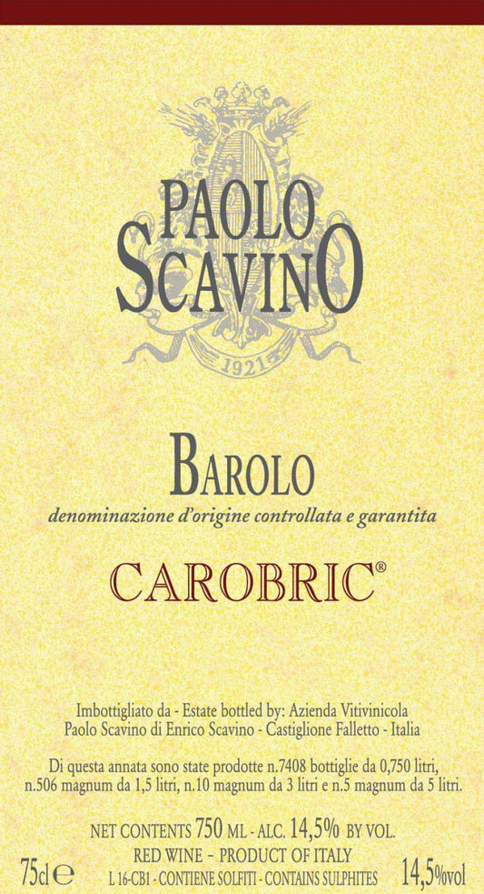 1998 Scavino Barolo Carobric 1.5L