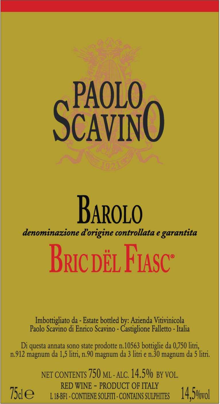 2021 Scavino Barolo Bric Del Fiasc 1.5L