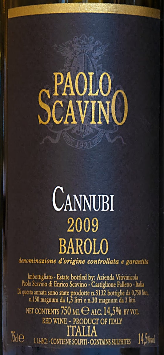 2009 Scavino Barolo Cannubi 750