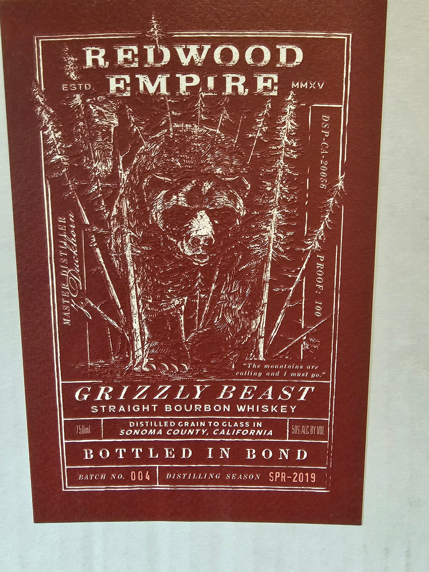 Redwood Empire Grizzly Beast Bourbon