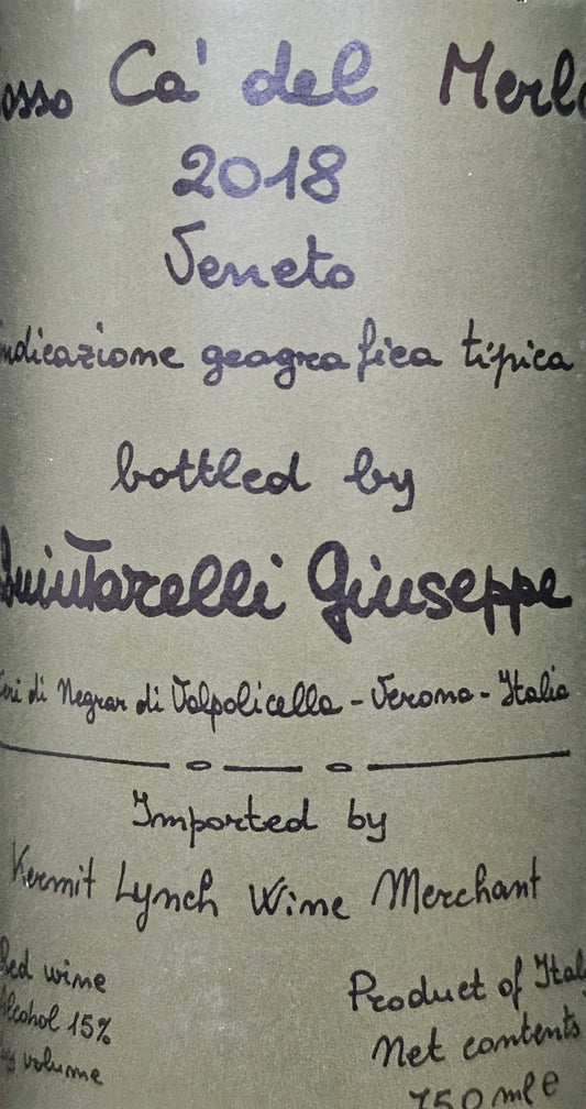 2018 Quintarelli "ca del merlo" Rosso