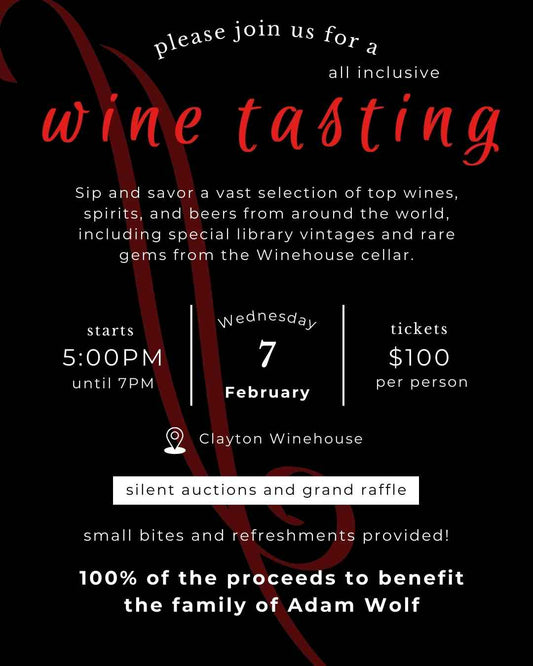Remembering Adam Wolf: A Charity Benefit Tasting - 2/7/24 5pm