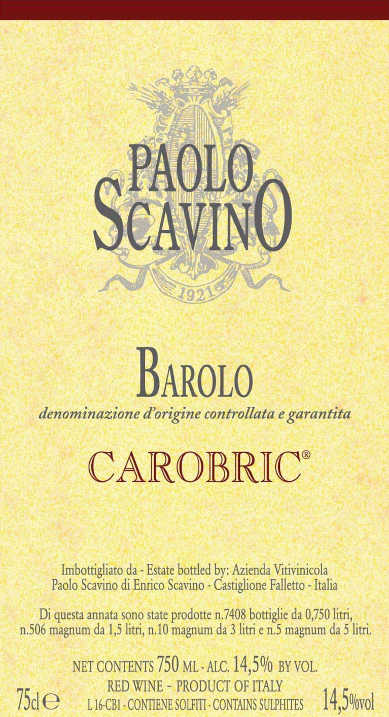 1998 Scavino Barolo Carobric 1.5L